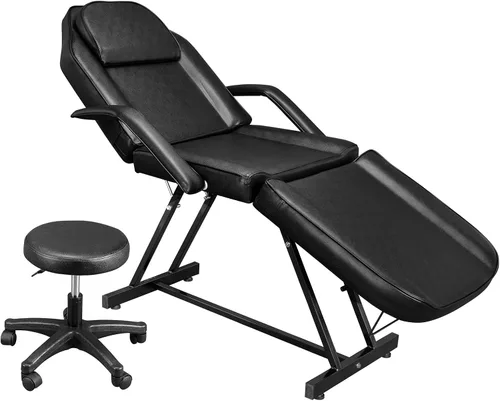 Miniatura 8 de OmySalon Silla de tatuaje para salón de masajes, cama esteticista con taburete hidráulico, mesa de cama facial multiusos de 3 secciones