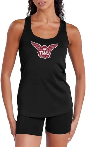 Miniatura 330 de Camiseta deportiva sin mangas oficial de NCAA Collegiate para mujer, con espalda cruzada, colección con logotipo primario