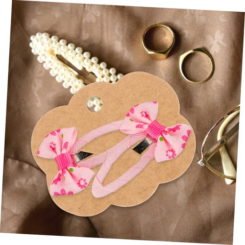 Miniatura 6 de EXCEART 200pcs Accesorios para el cabello Tarjetas de exhibición Clip de recogida de cartón joyería tarjeta de exhibición de joyería Diadema