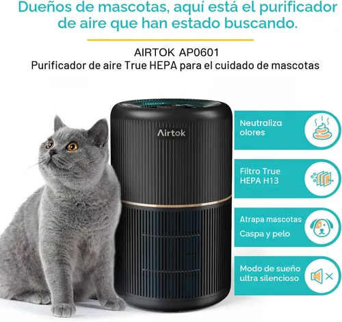 Miniatura 2 de AIRTOK Paquete de 2 purificadores de aire para el hogar, dormitorio, oficina, escritorio, con 12 esponjas de fragancia, filtro HEPA H13, filtración