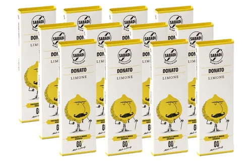 Miniatura 2 de Sabadi Donato 3 unidades Chocolate orgánico tradicional Modica Chocolate con limón Interdonato 60% cacao 3 x 1.76 oz