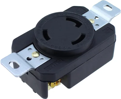 Miniatura 6 de NEMA L6-30P Receptáculo de bloqueo de montaje empotrado, enchufe de bloqueo giratorio para generador, 30 amperios 250 V 2 polos 3 cables a tierra
