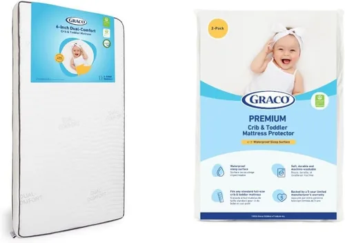 Miniatura 11 de Graco Colchón Ultra 2 en 1 Premium de doble cara para cuna y niños pequeños, espuma certificada GREENGUARD Gold, CertiPUR-US, funda lavable a