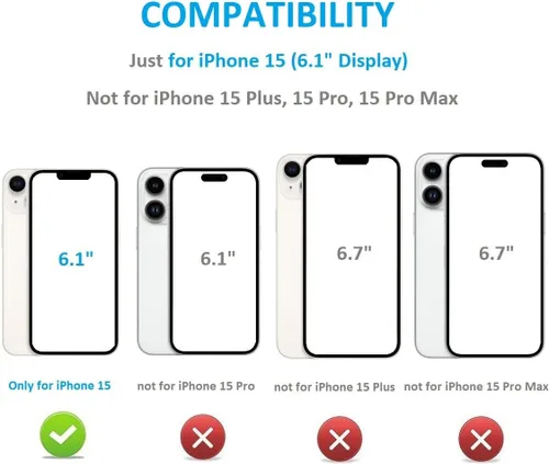 Miniatura 2 de ONETOP - Funda tipo cartera compatible con iPhone 15 con soporte para tarjetas, funda de piel sintética con ranuras para tarjetas, doble cierre Azul