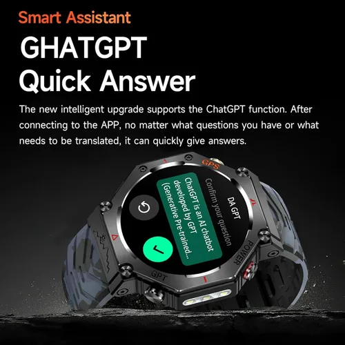 Miniatura 5 de Relojes inteligentes con GPS para hombre, altímetro militar, barómetro, brújula, llamadas Bluetooth, modos deportivos, linterna, reloj inteligente