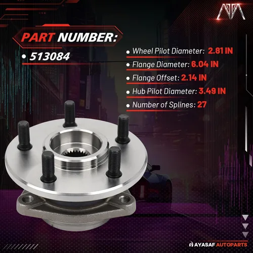 Miniatura 3 de 513084 Conjunto de rodamiento de cubo de rueda delantera 5 lengüetas con ABS para Jeep 1991-98 Cherokee 4x4, 1990-92 Comanche 4x4, 1993-98 Grand