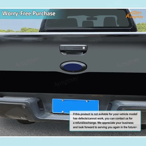 Miniatura 6 de Aunginsy Cubierta para emblema de portón trasero de automóvil con patrón de fibra de carbono para Ford Ranger 2015-2022, material ABS, específico
