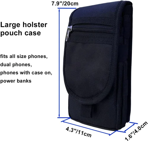 Miniatura 2 de Funda de teléfono dual para dos teléfonos, soporte táctico para cinturón de teléfono celular para hombres, funda para teléfono multiherramienta