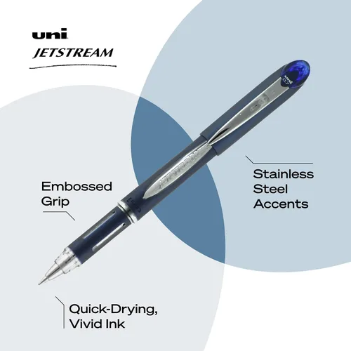 Miniatura 3 de Bolígrafo uniball Jetstream de punta fina (0.7mm), azul