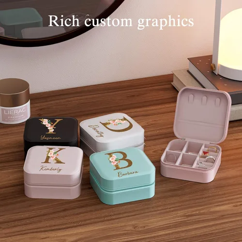 Miniatura 7 de Joyero personalizado Estuche de joyería de viaje personalizado, regalos de dama de honor, mini organizador de joyas, regalos personalizados