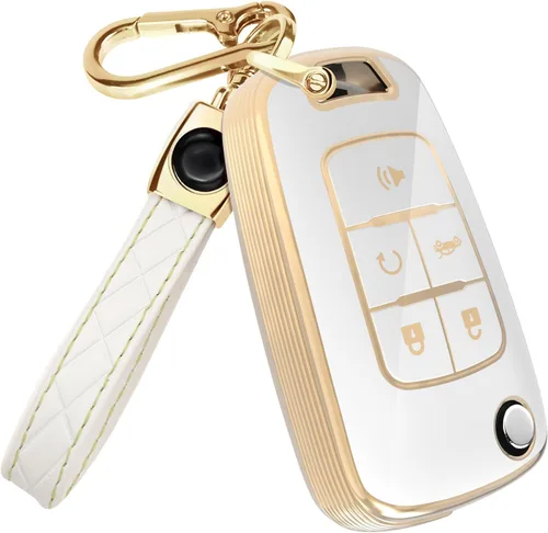 Miniatura 17 de Lucrum Funda para llavero GMC y Chevy y llavero de cuero, funda de TPU para Suburban Acadia Sierra Tahoe Yukon - 2014-2025