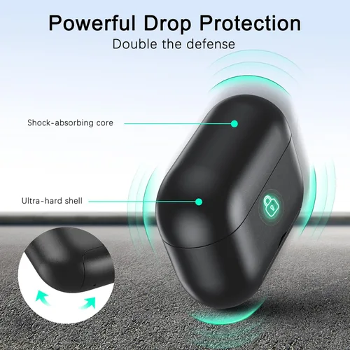 Miniatura 6 de RFUNGUANGO Funda protectora para AirPods Pro de 2ª generación, con función de soporte para teléfono, bloqueo de cubierta magnética, para AirPods Pro
