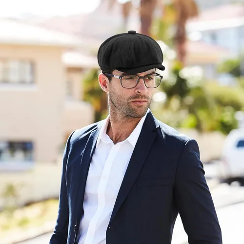 Miniatura 2 de meioro Hombres 8 Panel Newsboy Cap Vintage Tweed Flat Cap Irish Newsies Hat Gatsby Cabbie Caps Paperboy Classic Winter Hats