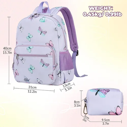 Miniatura 48 de Mygreen - Mochila escolar con bonitos diseños para niños y niñas, 11.5 x 15.7 x 5.1 pulgadas