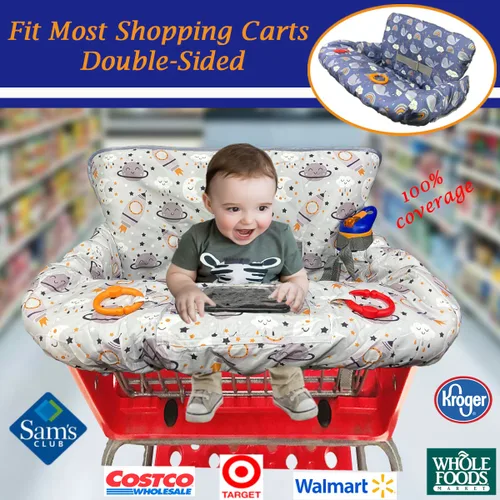 Miniatura 4 de Funda para carrito de compras para bebé, cubierta para carrito de compras para bebé niño y bebé niña, cubierta para silla alta para bebé y niño Gris