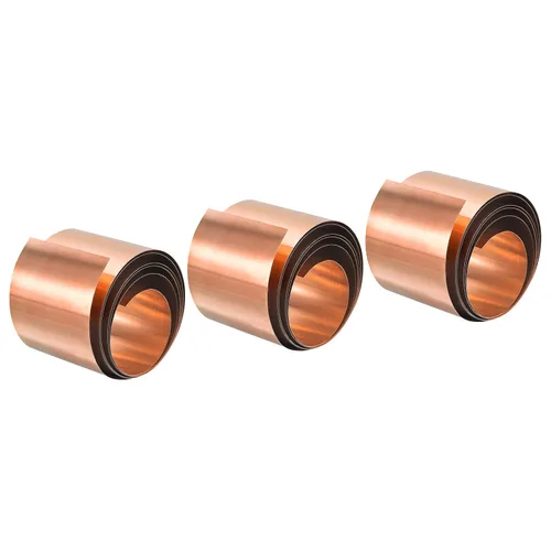 Miniatura 23 de Uxcell Hoja de rollo de hoja de cobre, 3 piezas 0.000x3.937x39.370 in rollo de hoja de cobre puro para manualidades, reparaciones eléctricas, puesta