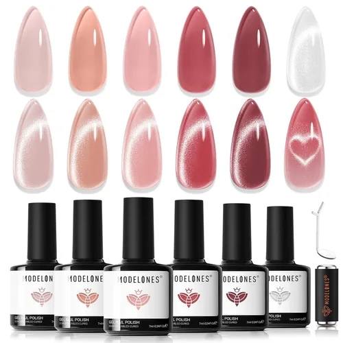 Miniatura 12 de Modelones Imán de uñas de gel de ojo de gato, herramienta magnética 8 en 1 para uñas de gel, varita magnética fuerte para arte de uñas con bola