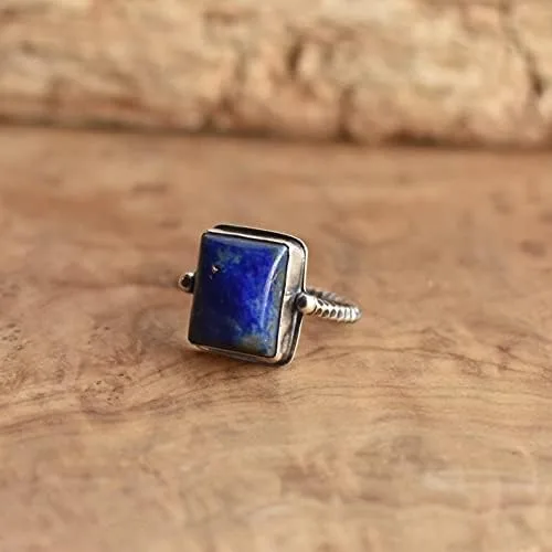 Miniatura 3 de Lapislázuli - Anillos de plata de ley 925 anillos de uso diario regalo para ella anillos de compromiso 1046