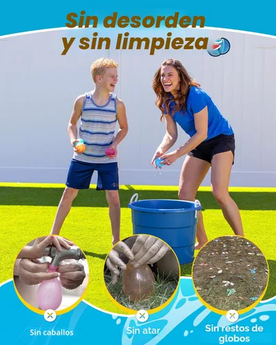 Miniatura 4 de 12 globos de agua reutilizables – Bolas de agua de llenado rápido para niños de 4 a 8 años – Bomba de agua autosellante recargable para fiesta