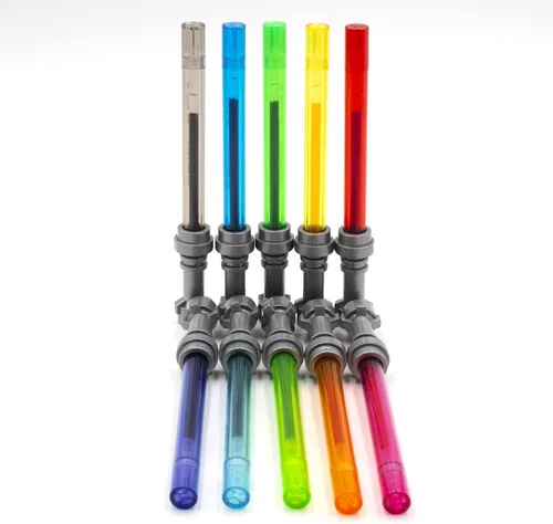 Miniatura 8 de IQ LEGO - Bolígrafo de gel con sable de luz de Star Wars, paquete de 10 (53116), arcoíris de 10 colores, bolígrafos recargables para adolescentes