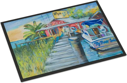 Miniatura 152 de Caroline's Treasures JMK1017JMAT - Tapete de caza de rana garza azul, 24 x 36 pulgadas, tapete para puerta delantera, interior y exterior