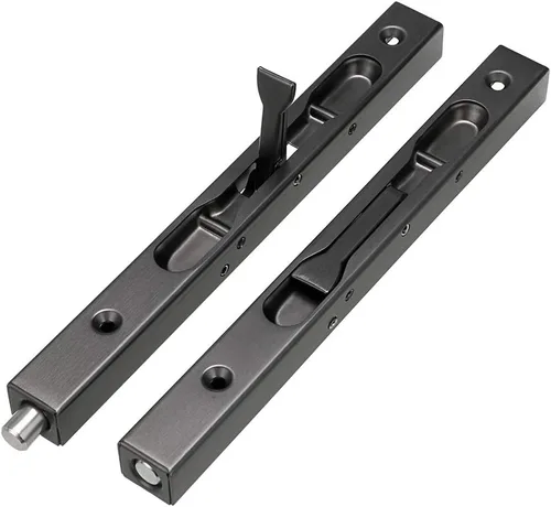 Miniatura 7 de Sumnacon 2 pernos de puerta de 8 pulgadas, cerraduras de puerta francesa de seguridad ocultas de acero inoxidable con herrajes, pernos de metal
