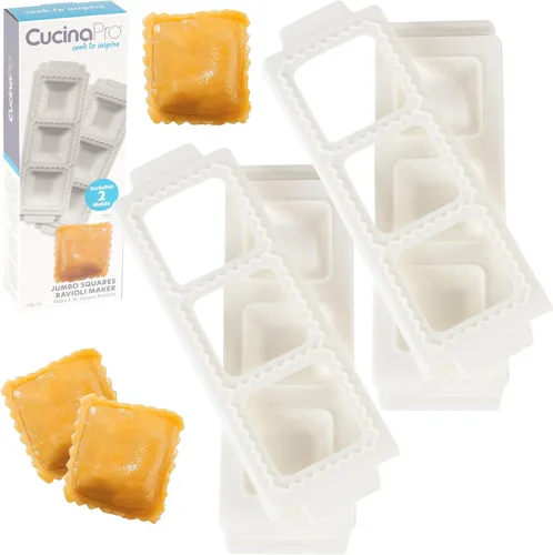 Miniatura 13 de Mini moldes para ravioles de corazón (2 unidades) - Máquina de pasta rellena casera - Bandeja de 2 piezas y prensa para hacer 8 raviolis rellenos