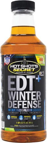 Hot Shot's Secret EDT+ Winter Defense - Aditivo de combustible diésel anti-gel 7 en 1 de 32 onzas, evita la gelificación, protege el sistema de