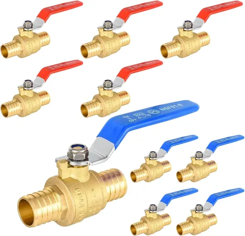 Miniatura 8 de Paquete de 2 válvulas de bola EFIELD Pex Brass de 1/2 pulgada con cierre de puerto completo, caliente y frío, (VALVE001)