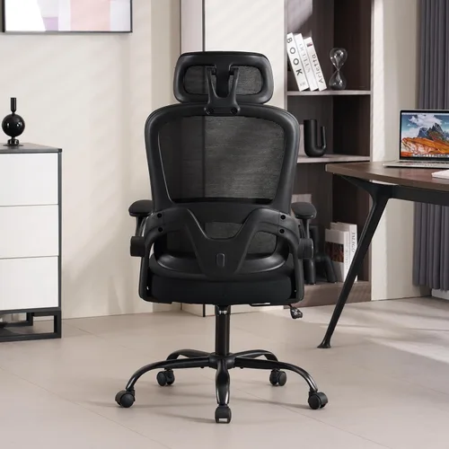 Miniatura 4 de Silla de oficina ergonómica, silla de escritorio para computadora con malla de respaldo alto y soporte lumbar ajustable, sillas giratorias