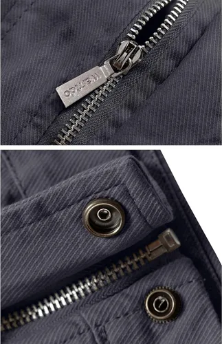 Miniatura 6 de Wantdo chaqueta cierre frontal liviana cuello parado de algodón para hombre