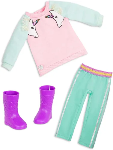 Miniatura 13 de Glitter Girls Accesorios para muñecas de 14 pulgadas - Juego de mochila y fiesta de pijamas - Tie - Saco de dormir teñido, almohada arcoíris