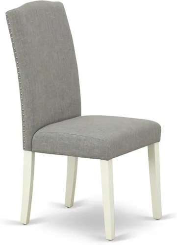 Miniatura 6 de East West Furniture ANEN3-LWH-06 - Juego de mesa de cocina de 3 piezas contiene una mesa de comedor redonda con pedestal y 2 sillas de comedor