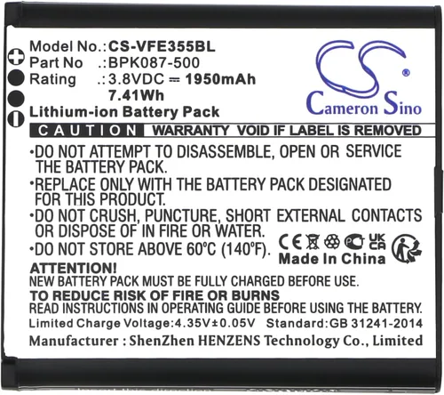 Miniatura 5 de Cameron Sino Batería de repuesto de 1950 mAh / 7.41 Wh para Verifone e355, iPay E355, BPK087-500, BPK087-500-01-A