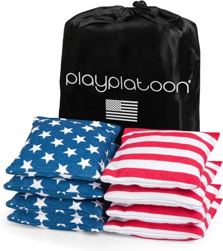 Miniatura 38 de Play Platoon Bolsas de Cornhole Resistentes a la Intemperie - Juego de 8 Bolsas de Frijoles Reglamentarias para Lanzar - Tamaño y Peso Profesional