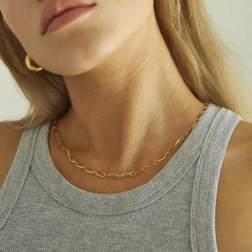 Miniatura 5 de Aisansty Gargantilla en capas con dije de barra de disco, hecha a mano, chapado en oro de 14 quilates, delicado collar de perlas satélite, collar