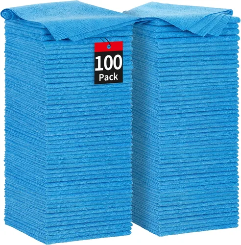 Miniatura 10 de Toallas de microfibra para automóviles, paquete de 24 paños de limpieza de microfibra, toallas de limpieza de 11.5 x 11.5 pulgadas, absorbentes a