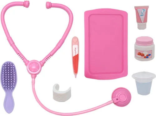 Miniatura 3 de Style Girls: 18" Doctor Dress Up Set - Conjunto de 15 piezas y accesorios, Vestir, accesorios para muñecas, púrpura blanco y rosa