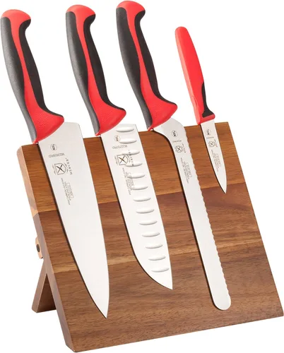 Miniatura 25 de Mercer Culinary Millennia Colors - Juego de 5 tableros magnéticos con asas amarillas, acacia