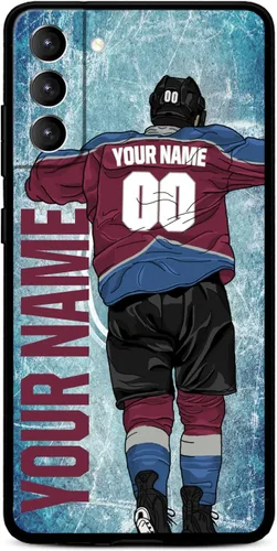 Miniatura 16 de Funda personalizada de hockey sobre hielo con nombre y número para Samsung Galaxy S22 S23 S21+ S20 Ultre S21 FE S10 S8 S9 Plus, silicona líquida