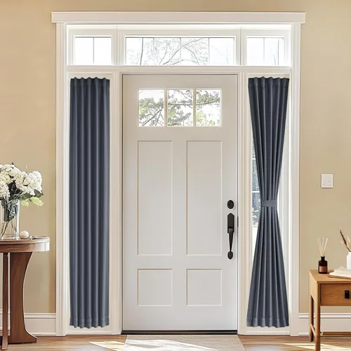 Miniatura 99 de Vatge - Cortinas autoadhesivas para puerta francesa, tratamiento de ventana con filtro de luz sin varillas ni perforaciones para puertas de cristal