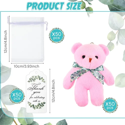 Miniatura 2 de Wettarn 30 juegos de mini osos para baby shower, osos pequeños de peluche a granel de 4.72 pulgadas, juguetes pequeños con etiquetas