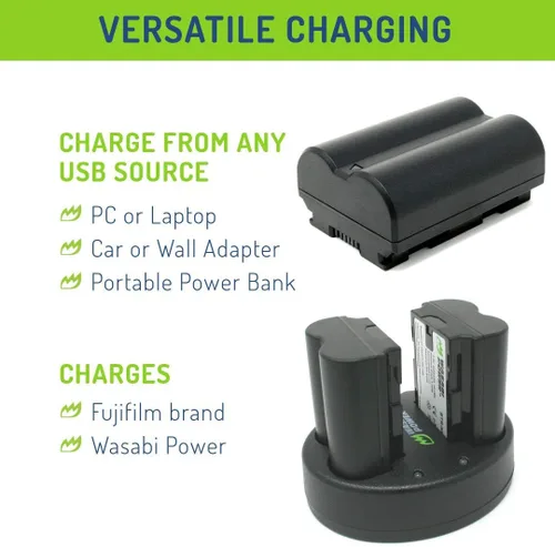 Miniatura 6 de Wasabi Power Batería (paquete de 2) y cargador dual para Fujifilm NP-W235 y compatible con Fujifilm X-H2S, GFX 50S II, GFX 100S, Fujifilm X-T4
