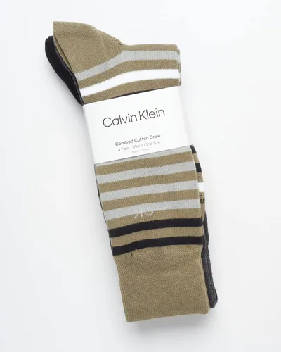 Miniatura 2 de Calvin Klein Calcetines de vestir para hombre mezcla de algodón calcetines estampados paquete de 4