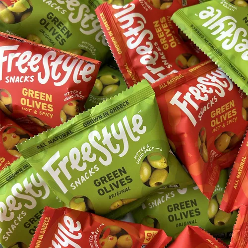 Miniatura 7 de Freestyle Snacks Paquetes de Aperitivos de Aceitunas – Porción Individual – Aceitunas Verdes Frescas Deshuesadas, Tamaño Jumbo, Cultivadas