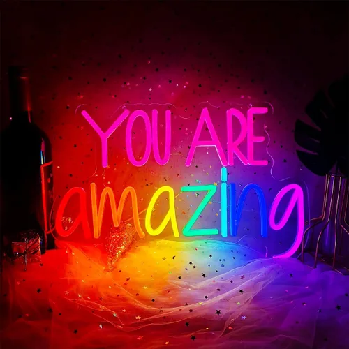 Letrero de neón regulable con texto en inglés "You Are Amazing con texto en inglés "You are Amazing con texto en inglés "You are Amazing", para