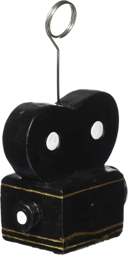 Miniatura 2 de Beistle Accesorio de fiesta para cámara de película/soporte para globos (1 unidad), negro/blanco/dorado, 6 onzas