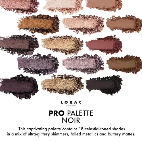 Miniatura 3 de LORAC PRO - Paleta de sombras de ojos mate y brillante, metálico de alta pigmentación, espejo compacto Negro