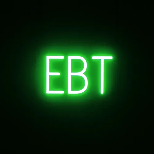 Miniatura 28 de SpellBrite Letrero de cajero automático para negocios Señales relacionadas con cajeros automáticos y EBT con aspecto de neón, luz LED verde 14.6