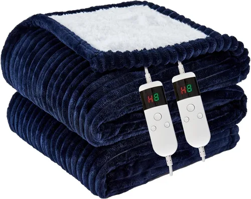 Miniatura 23 de Manta térmica portátil con mangas y bolsillo para el pie, manta térmica de calentamiento rápido con 10 ajustes de calor apagado automático